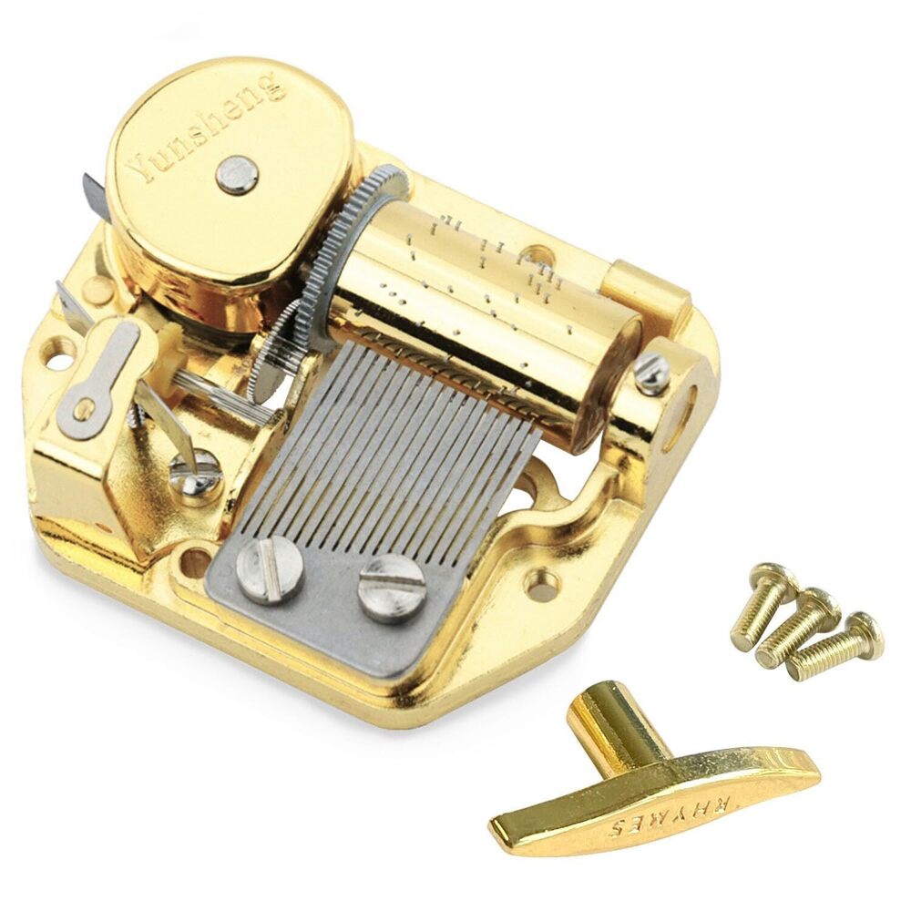 4168 Jingle Bells Wind Up Music Box Movement, 18 Note Gold Luxury Upgrade